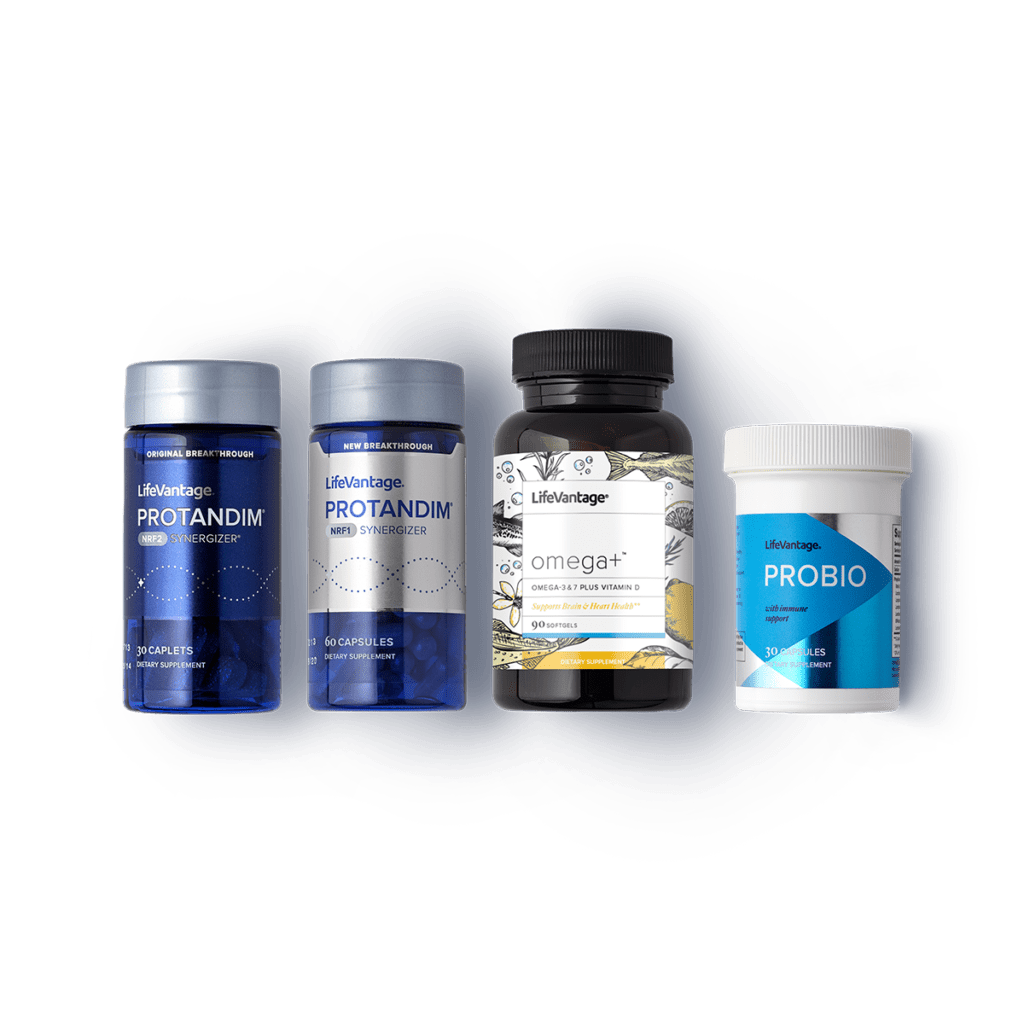 Home 1 LifeVantage Vitality Stack bottles