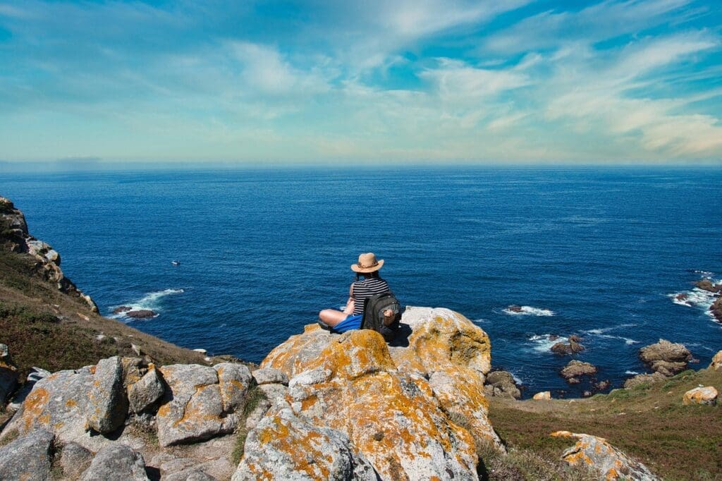 mare, scogliera, escursionista, isole cíes, costa, rocce, natura, escursionismo, costa, acqua, orizzonte, cielo, panoramico, galizia, spagna, escursionismo, galizia, spagna, spagna, spagna, spagna, spagna