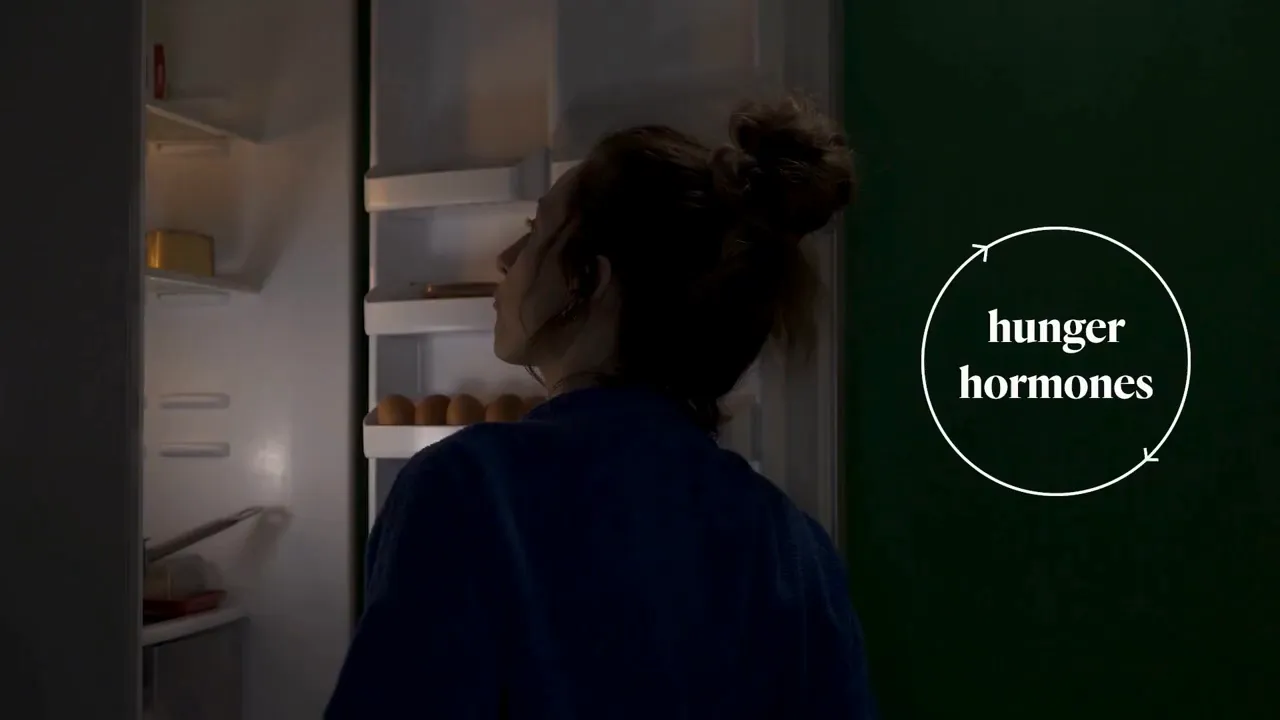 Explicación visual de la ralentización del metabolismo y las hormonas del hambre